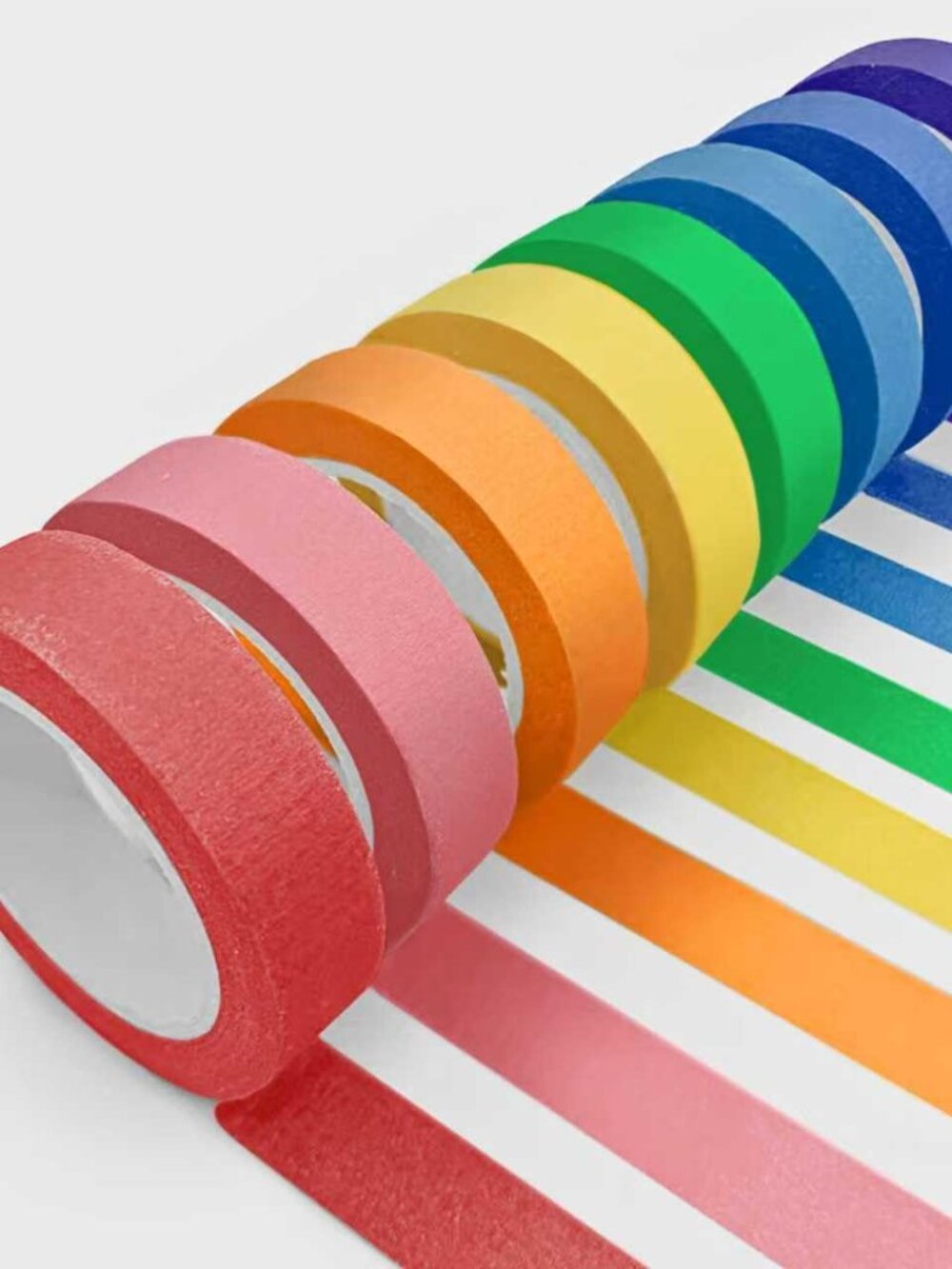 8PCS Colored Masking Tape Thin Painters Tape Rainbow Colors Rolls For Kids